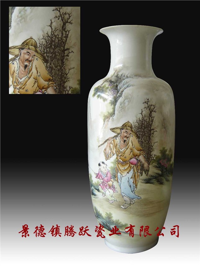 供应景德镇陶瓷花瓶/名家作品★粉彩花瓶★手绘陶瓷花瓶★礼品瓷